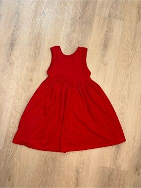 Red Sleeveless Casual Dress